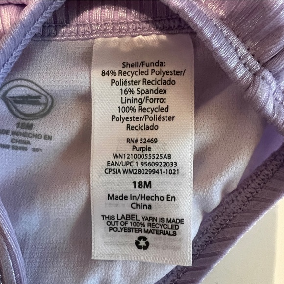 Wonder Nation Baby Toddler Girl's Bikini Swim Set Purple Ruffled 18 Mos. - Picture 3 of 3